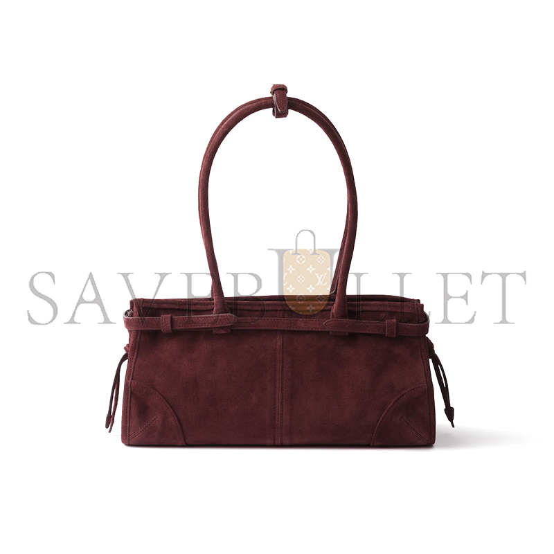 PRADA BONNIE MEDIUM SUEDE HANDBAG 1BA426 (32*15.5*12cm) PRADA BONNIE MEDIUM SUEDE HANDBAG 1BA426 (32*15.5*12cm)